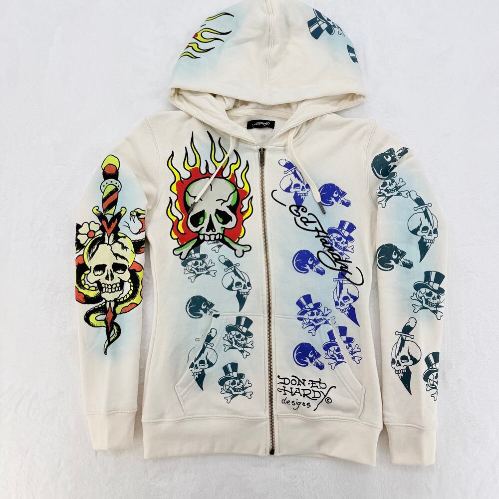 Ed Hardy Zip Up Hoodie (Size S)